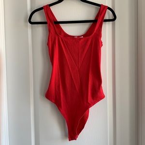 Red tank bodysuit